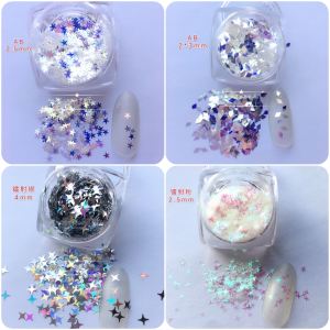 Kokes เล็บ Art Rhinestones เงินเลเซอร์ภาพลวงตาสีเพชรสแควร์รูปดาวเครื่องมือแต่งหน้าความงามสี่ขนาด AB สี