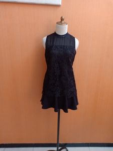 atasan wanita brokat sifon hitam MAJE cewek M L blouse kutung MEWAH cute