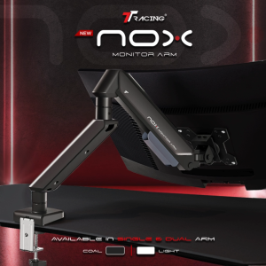 TTRacing NOX Adjustable Monitor Arm - Single/Dual Arm With Cable Management Supports Up to 32" & 9