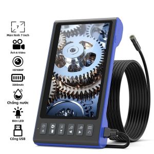 Màn Hình IPS 7 USB Camera Nội Soi Video Tự Động Lấy Nét Ống Kính Đơn Kép Ba Cho Xe Hơi Ống Cống Kiểm Tra Borescope Chống Nước