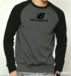 Jaket Sweater Crew Neck Casual Bahan Kain Flecee Warna Hitam Ready Size S/M/L/XL/XXL/XXXL