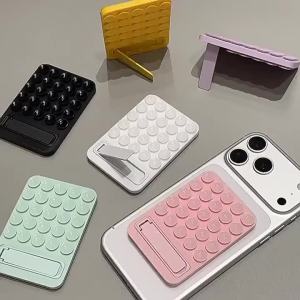 Silicone Suction Cup Phone Holder Square Anti-slip Bracket Double-sided Suction Cup Phone Case Holder Back Sticker 25 Grain