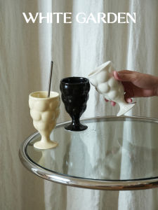 Original White Garden Ceramic Grape Highball Glasses Water Cups Creative Milk Glasses Couple Glasses European Style