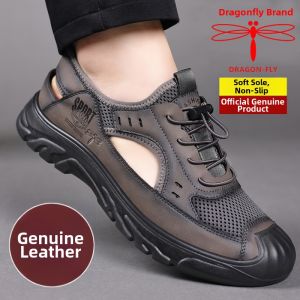 DRAGON-FLY | Summer Genuine Leather Breathable Perforated Water Shoes Casual 2026
