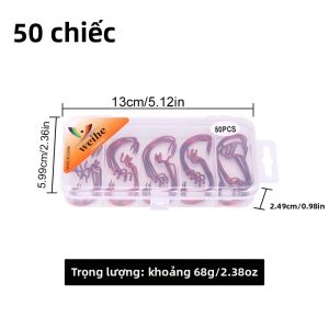 Weihe FISHING | Bộ Móc Câu Cá Bằng Thép Carbon Cao Cấp WEIHE 50 Chiếc Mạ Niken Đỏ Có Ngạnh Dành Cho Người Câu Cá