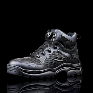 【In Stock】High-top safety shoes - protective shoes with steel toe for impact and pressure protection. Rotating button safety boots for puncture resistance. Construction site work shoes.