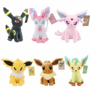 Takara Tomy | Eevee Family Pokemon Plush Toy Sylveon Umbreon Leafeon Espeon Jolteon Cartoon Anime Soft Stuffed Doll Christmas Halloween Gifts