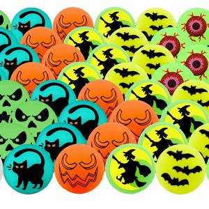 200-1Pcs Halloween Glow in The Dark Bouncing Balls Halloween Theme Glowing Bouncy Balls Eyeball Toy Kids For Studens Birthday