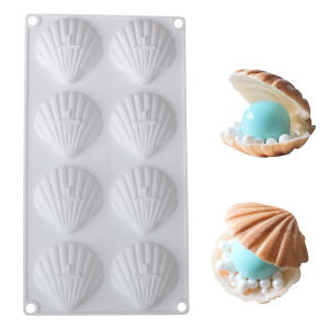 8 Cavity Small Shell Mousse Cake Mold Chocolate Dessert Cookie Silicone Mold French Dessert Baking Mold
