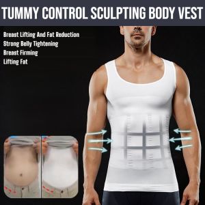 Tummy Control Sculpting Body Vest Mens Body Shaping Vest Slimming Underwear Shaper Sports Vest Top