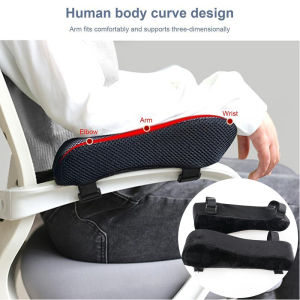 Memory Foam Chair Armrest Pads Black Grey Computer Chair Armrest Cushion Relief Elbows Forearm Pressure Pad For Home Offiice