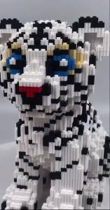 Potdemiel | Cute White Tiger Building Block Toy Model for Children and Adults DIY Desktop Decoration Holiday Gift