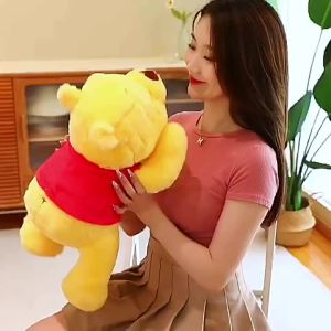 Bandai | Hot Winnie The Pooh Kawaii Pooh Bear Stuffed Plush Toy Doll Cartoon Sofa Cushion Pillow Peluches Children Girl Birthday Gift