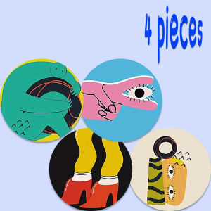 4-piece set - Wooden Table Mat Non-slip & Heat-resistant Tabletop Protection Dining Table Decor Restaurant Gift