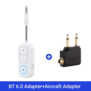 kebidumei | KEBIDUMEI Bluetooth 6.0 Audio Transmitter Receiver 3.5MM AUX Hifi Stereo Music Wireless Adapter With Mic For Car Airplane TV PC