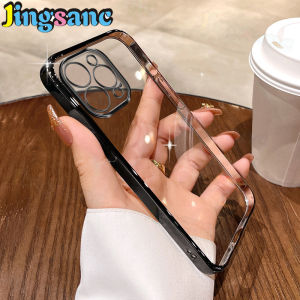 Jingsanc เคสโปร่งใสชุบสำหรับ Realme 8 5G เคสโทรศัพท์เลนส์กล้องคลุมทั้งหมดเคสกันกระแทกกรอบด้านหลังเนื้อนิ่มกันกระแทก A26-1