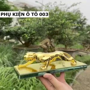 Tượng Báo đính đá mạ vàng cao cấp trang trí taplo ô tô xe hơi văn phòng bàn làm việc