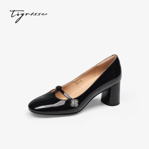tigrisso | Round Toe Chunky Heel Mary Jane Pumps 6cm