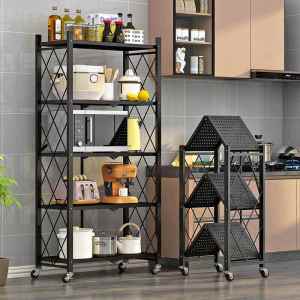 Easy Installation Folding Storage Shelf for Microwave Multi-level