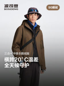 Boysenberry 25 Autumn New Mens Short down Jacket Three-in-One Outdoor Hiking Windproof Water-resistant Polyester Fiber