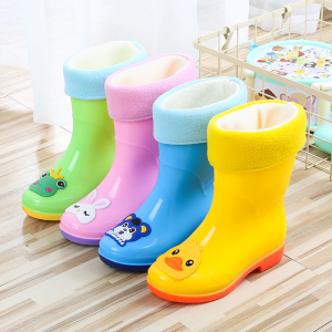 Childrens Non-slip Rain Boots Carton Eva Lightweight Warm Kids Water Shoes