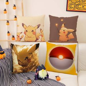 Bandai | Pokemon Blastoise Anime Plush Pillow Cover Soft Short Plush Cushion Cover For Sofa Bedroom Living Room Home Decor Gift