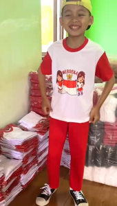 Setelan Piyama Anak Motif Hari Kemerdekaan Indonesia 17 Agustus - Bahan Nyaman Usia 2-11 Tahun