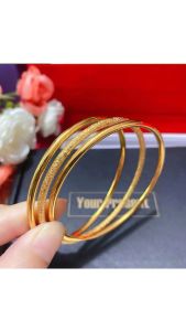 OYJR กำไลไม่ลอก กำไลสแตนเลสแท้ ชุดกำไล๓วงผญ. เรียบๆ