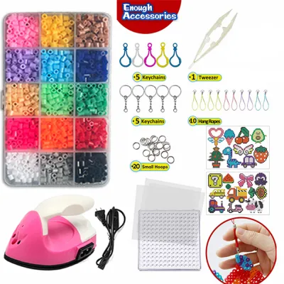 DIY Perler Beads Fuse Beads Kit Toy 5.5mm Big Beads 11000 PCS 3D Craft with Accessoires for Kids Adults Chirdren Educational Toy Birthday Gift Halloween Gift Christmas Gift Mainan Budak Perempuan