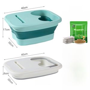 Foldable Foot Bath Tub Simple Home Use Massage Health Foot Wash Basin with Lid Storage Easy to Use Small Leg Cover Insulated