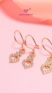 Yaxiya Anting Wanita Permata Perhiasan Lapis Emas 18K 112