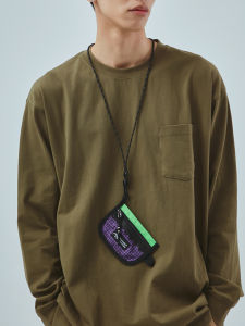 Outdoor Functional Style Small Coin Purse Hanging Bag TheMADHATcher「Mountain Wild Journey」Mixed Material Zipper Closure