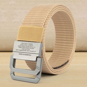 Men canvas belt Alloy buckle Double ring Nylon elasticity military belt Army tactical belts for Men fashion Male strap
