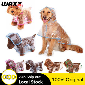 Pet Dog Transparent Raincoat Adjuastable Waterproof Raincoat Hooded Design Pet Dog Waterproof Coat
