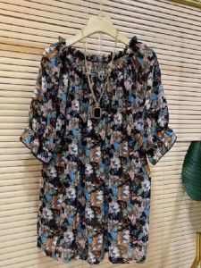 Áo Thun Tay Ngắn in Họa Tiết Mùa Hè Cỡ Lớn Cho Nữ Dáng Rộng Thoải Mái Thường Ngày Chất Liệu Polyester Dài Vừa Phải