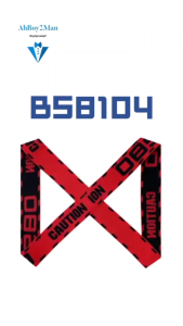 Mens Strap: Nylon Spandex Harness Back Cross Strap with Logo/Text "0850 Caution" (BS8104)