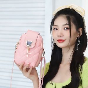 Nkshop💖 กระเป๋าสะพายข้าง น่ารักมาก หนัง Pu ใบมินิ พกสะดวก 3 สี มีมือถือ