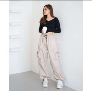 CELANA CARGO SERUT PANTS WANITA REMAJA/CELANA WANITA HIGWAIST/CELANA CEWEK STLYE