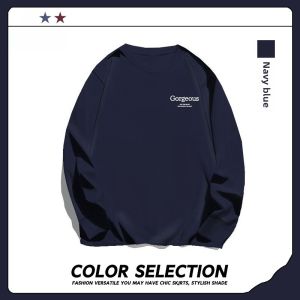 American Street Plus Size Pure Cotton Long Sleeves T-Shirt Mens Autumn Ins Trendy Niche Loose Casual Bottoming Shirt Top Clothes