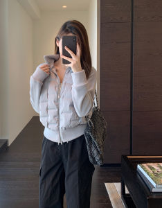 AMR UU ◆ Heattech Lightweight Light Feather Polar Fleece Patchwork down Jacket Short Thick Coat Womens Top Fall and Winter New