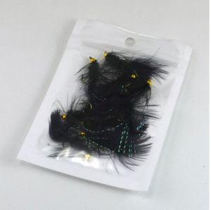MNF 10Pcs Trout Flies Black Bead Head Woolly Buggers