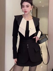 High Waist Thickened Autumn Winter Short Pants A-Line Skirt Design Outerwear Booty Shorts Commute Style Polyester Fiber