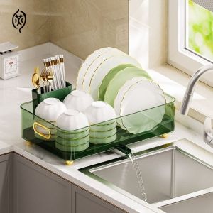 Dish Drying Rack Dish Rack with Drainer Over Sink large Capacity Extra Large Dishwashing and Drainage Rack Plates Household Kitchen Storage Rack Chopsticks Tube