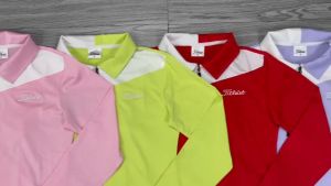 Bộ Váy Thể Thao Xếp Ly Kèm Áo Cổ Trụ Tay Dài Titleist Phối Màu Vải Thun Lạnh Co Giãn Tốt Chơi Tennis Pickleball Cầu Lông Golf - BVTL11
