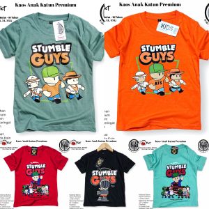 Kaos Stumble Guys Anak Laki Laki Perempuan Cotton 30s 1-10 Tahun