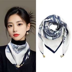 Khăn Quàng Cổ Tam Giác Bằng Vải Lanh Cotton Cao Cấp Giữ Ấm Thời Trang Phụ Kiện Giản Dị Dành Cho Người Lớn