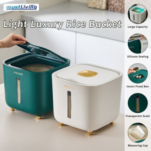 Justliving Thùng ngũ cốc hộp đựng gạo Nhà Bếp 5/10kg Thùng đựng gạo dung tích lớn chống côn trùng chống ẩm hộp đựng thực phẩm Thùng gạo lưu trữ thực phẩm cấp