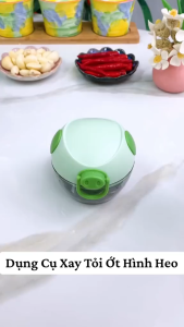 Cối Xay Tỏi Ớt Mini Kéo Dây – Máy Xay Gia Vị Thủ Công Không Dùng Điện | Xay Hành Gừng Nhỏ Gọn