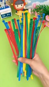 100pcs 3*100 Mm Width 2.5mm Self-Locking Plastic Nylon Cable Ties Cable Zip Tie Loop Ties for Wires Tidy Band Ribbon Colorful