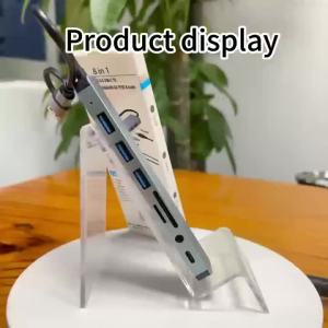 8-Port USB 3.0 Dwi-Tujuan Hab - dengan Mikrofon Audio Pembaca Kad SD Mikro/TF Jenis-C Mod Kuasa Tidak Bercas - untuk Komputer Riba Pro iMac iPad Pro Zweicx